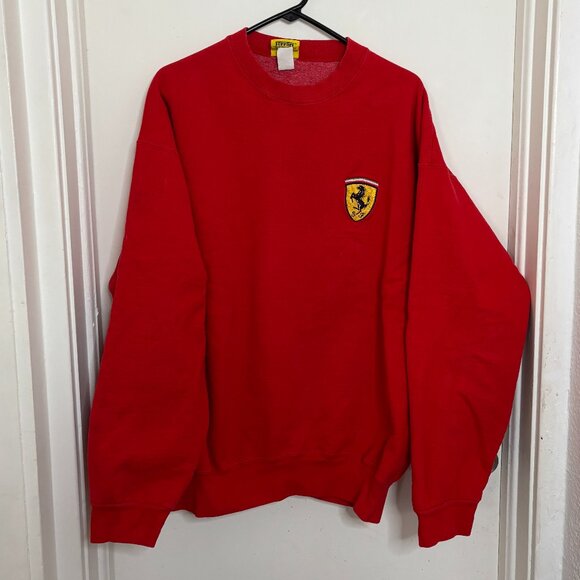 Vintage Y2K Ferrari F1 Official Licensed Sweatshirt Crewneck Red Logo XL - Picture 1 of 6